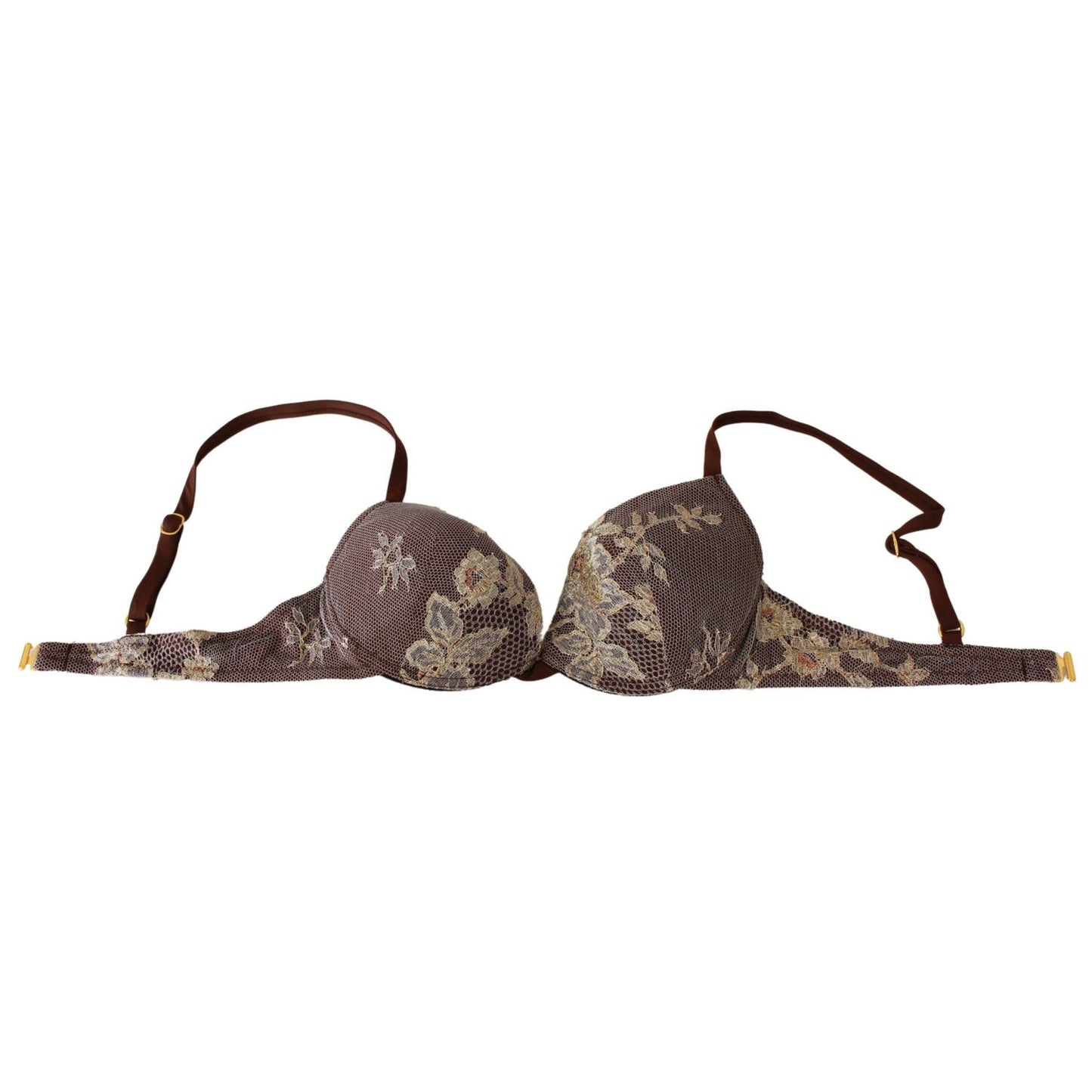 PINK MEMORIES بدلة سباحة أنيقة من قطعتين مصنوعة من الدانتيل باللون البني