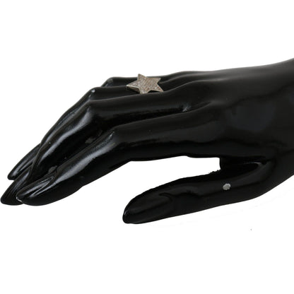 Nialaya Silver Womens Clear CZ Star 925 Ring Ring