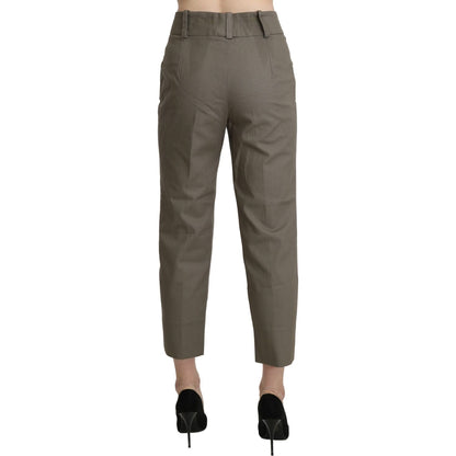 BENCIVENGA Gray High Waist Cropped Dress Trouser Pants