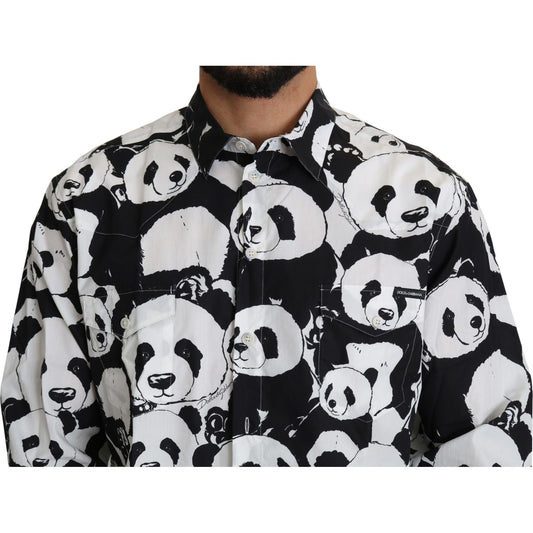 Dolce & Gabbana Black Panda Mens Casual 100% Cotton Shirt TSH5189-37