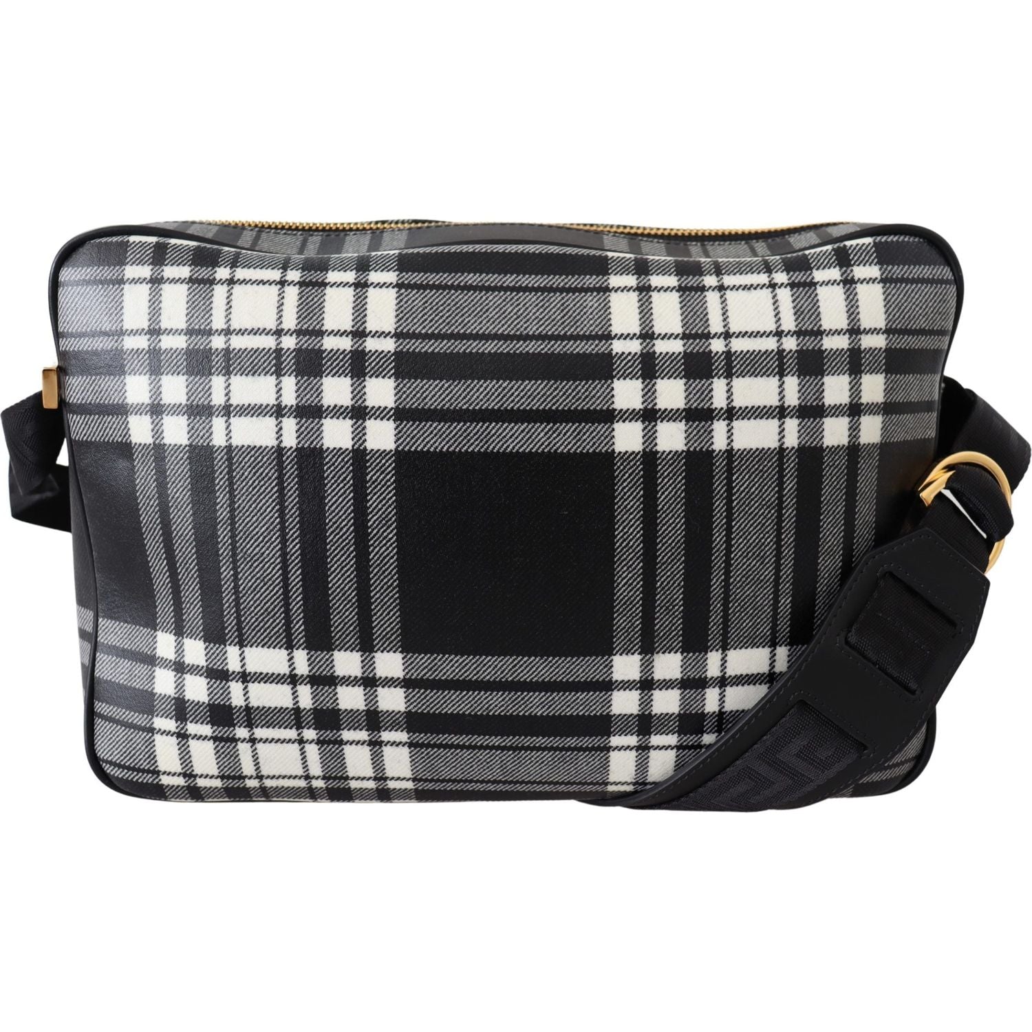 حقيبة كروس بودي أنيقة من الجلد باللون الرمادي من فيرساتشي