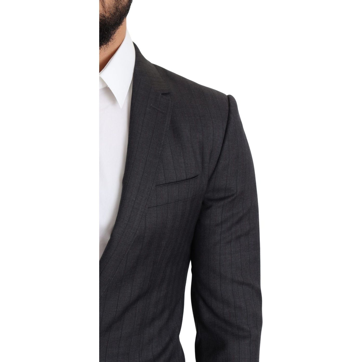 Dolce & Gabbana Black Wool Single Breasted Coat MARTINI Blazer JKT2774-46
