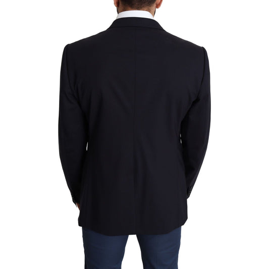 Dolce & Gabbana Black Wool Stretch Men Coat MARTINI Blazer KOS1833-56