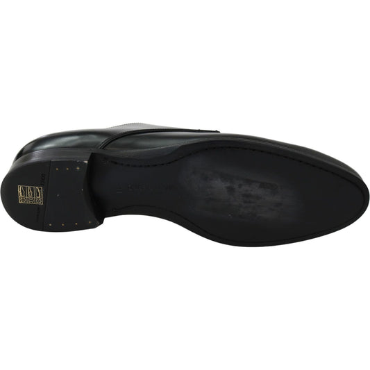 Dolce & Gabbana Derby Napoli Black Leather Dress Formal Shoes MV3540-41.5