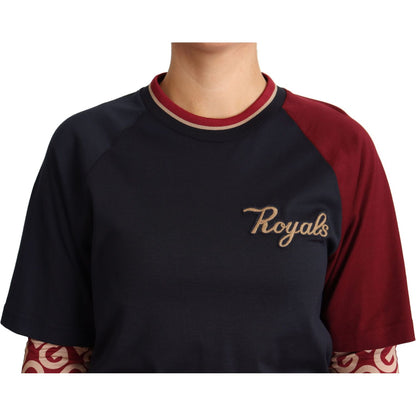 Dolce & Gabbana Multicolor Royals Crewneck Pullover Sweater
