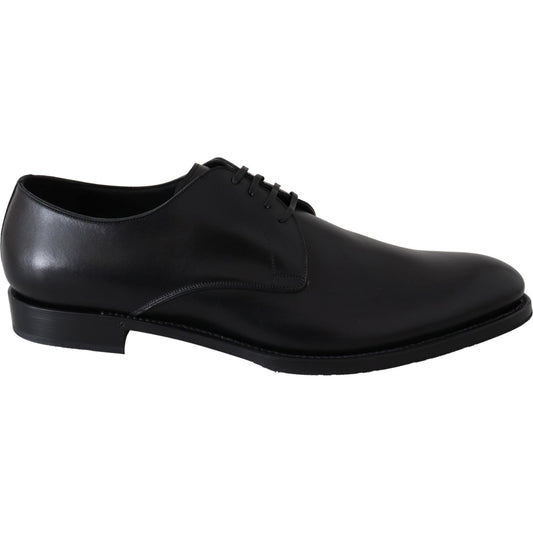Dolce & Gabbana Black Leather SARTORIA Hand Made Shoes MV3734-39.5