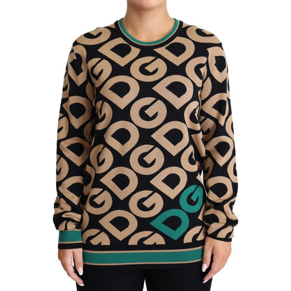 Dolce & Gabbana Multicolor DG Mania Wool Crewneck Pullover Sweater