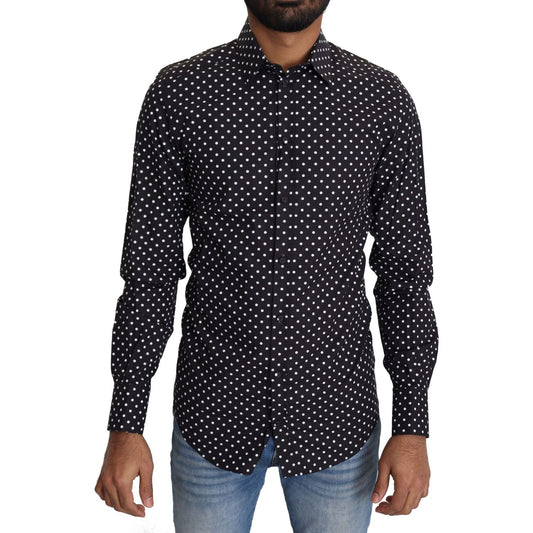 Dolce & Gabbana Black White Polka Dots Casual Shirt TSH5486-37