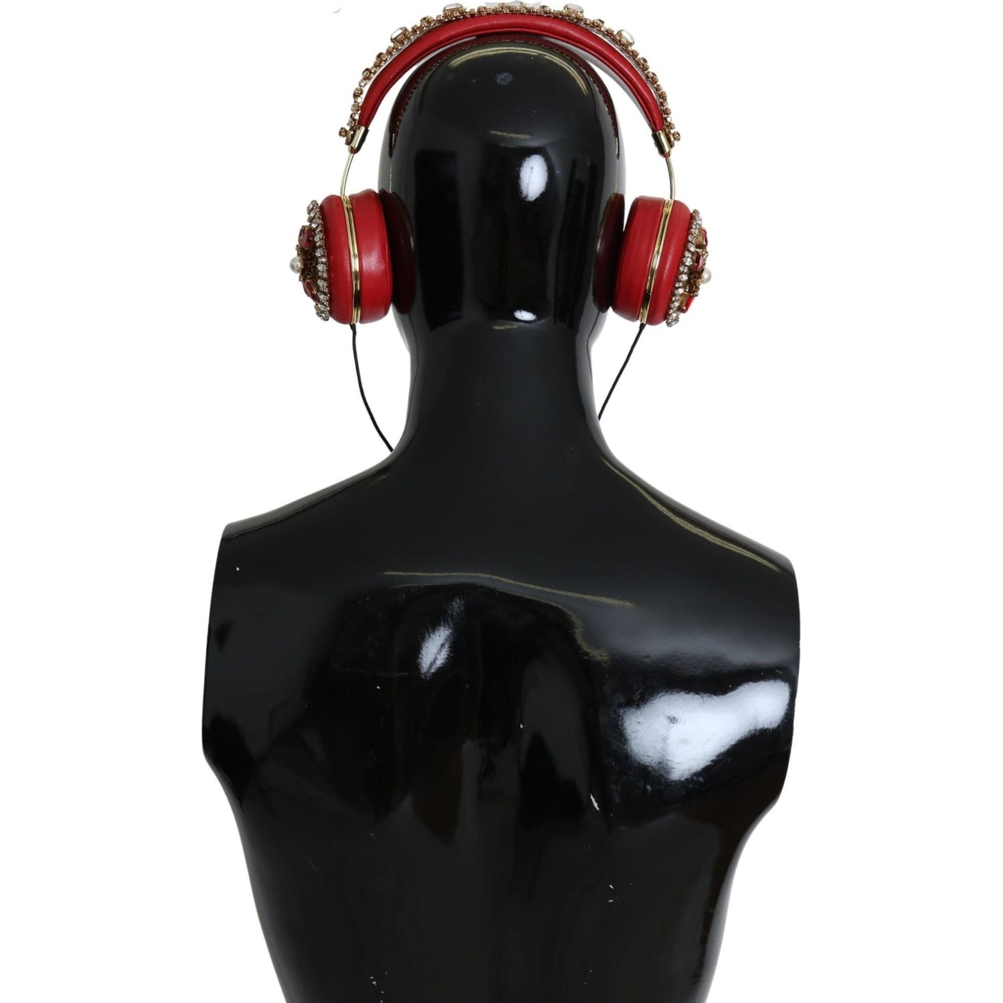 Dolce & Gabbana FRENDS Leather Red Floral Crystal Headset Headphones