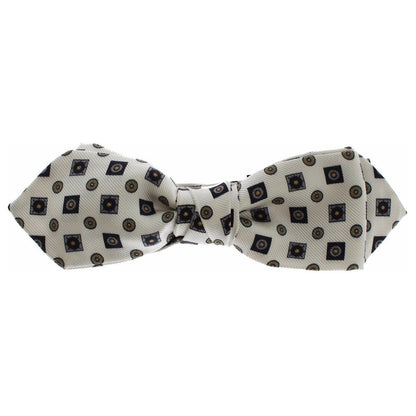 Dolce & Gabbana White Silk Bowtie Leather Men Belt Gift Box Belt