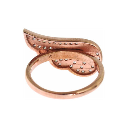 Nialaya Pink Gold 925 Silver Womens Clear CZ Ring Ring