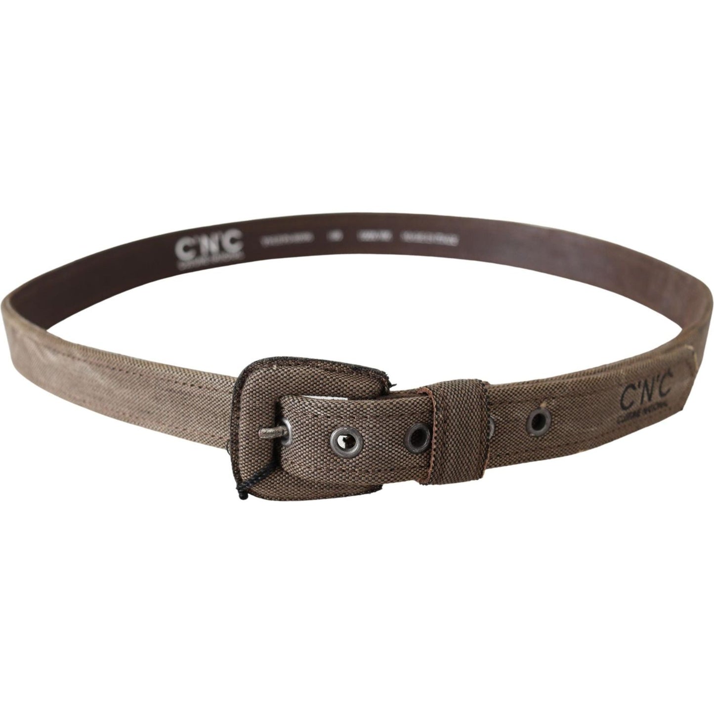 Costume National Brown Leather Logo Buckle Waist Belt Belt