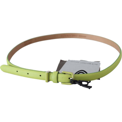 Scervino Street Green Leather Chartreuse Silver Green Buckle Belt Belt