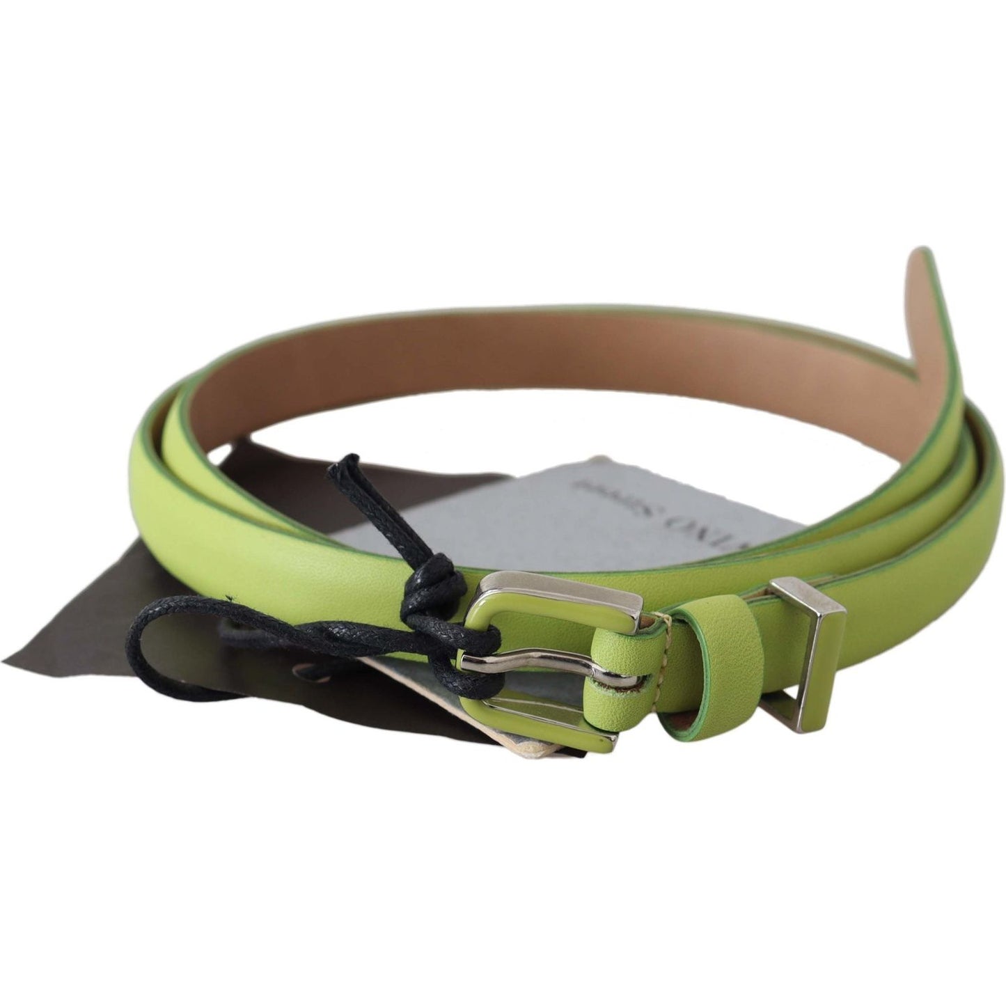 Scervino Street Green Leather Chartreuse Silver Green Buckle Belt Belt