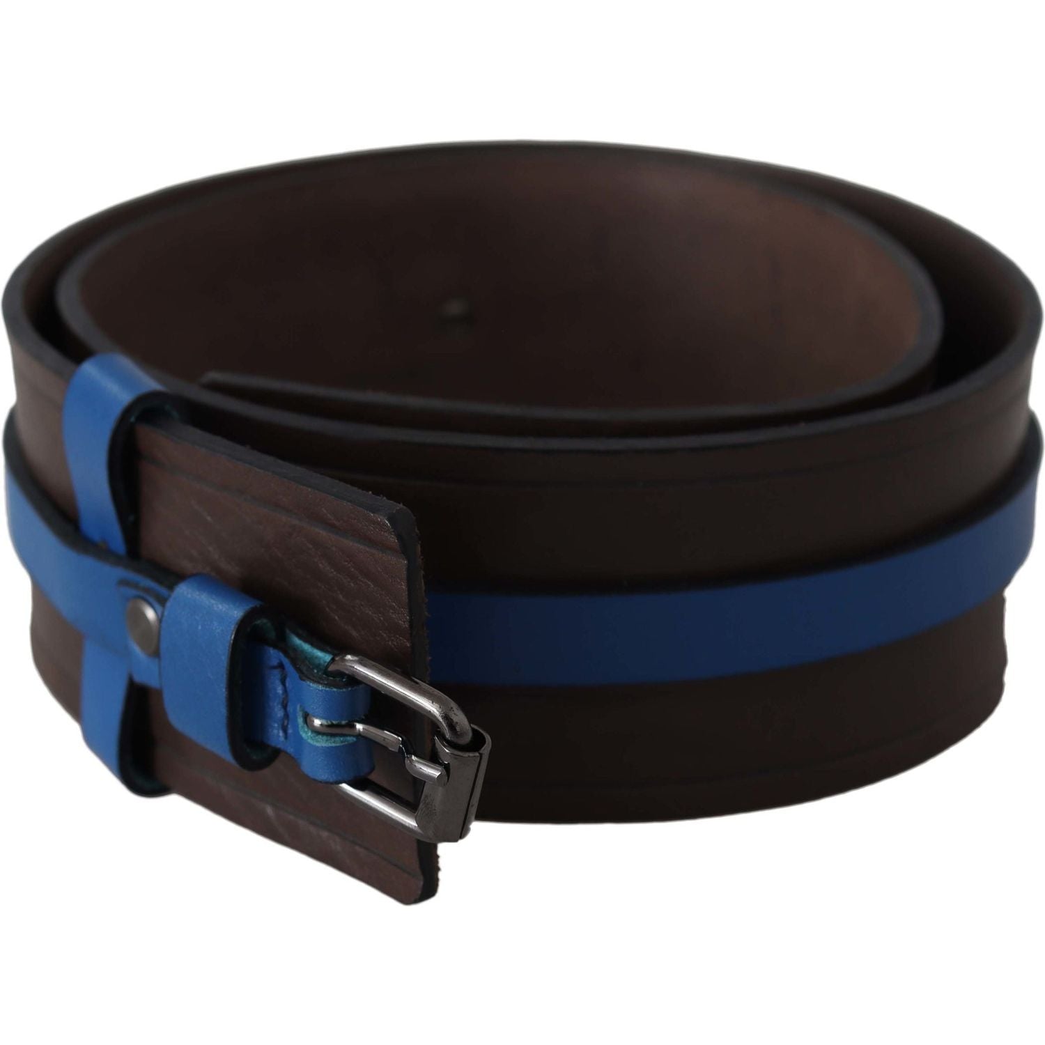 Costume National Brown Thin Blue Line Leather Buckle Belt
