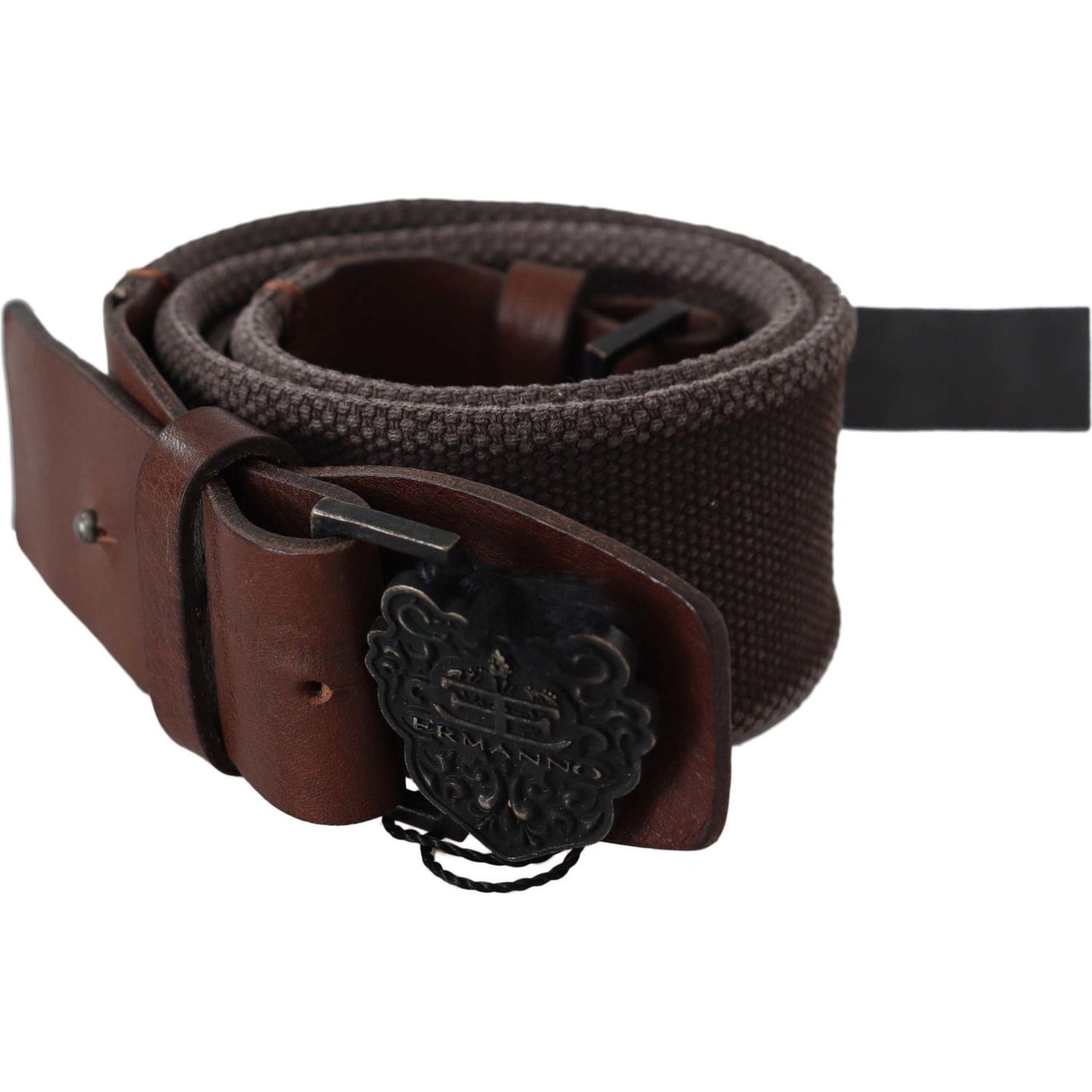 Ermanno Scervino Dark Brown Leather Wide Buckle Waist Belt Belt
