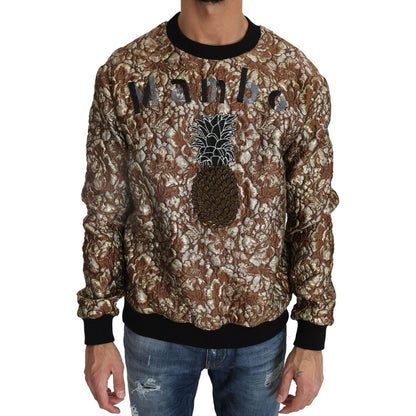 Dolce & Gabbana Multicolor MAMBO Jacquard Pineapple Pullover Sweater