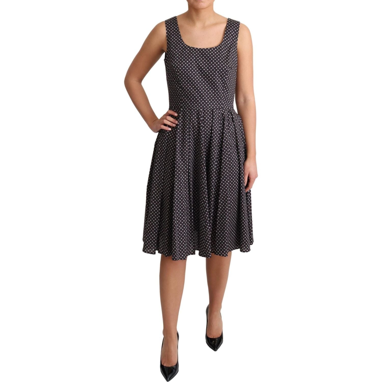 فستان دولتشي آند غابانا الأنيق بدون أكمام بنقشة الزهور