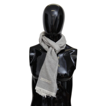 Missoni Beige 100% Wool Unisex Neck Wrap Scarf