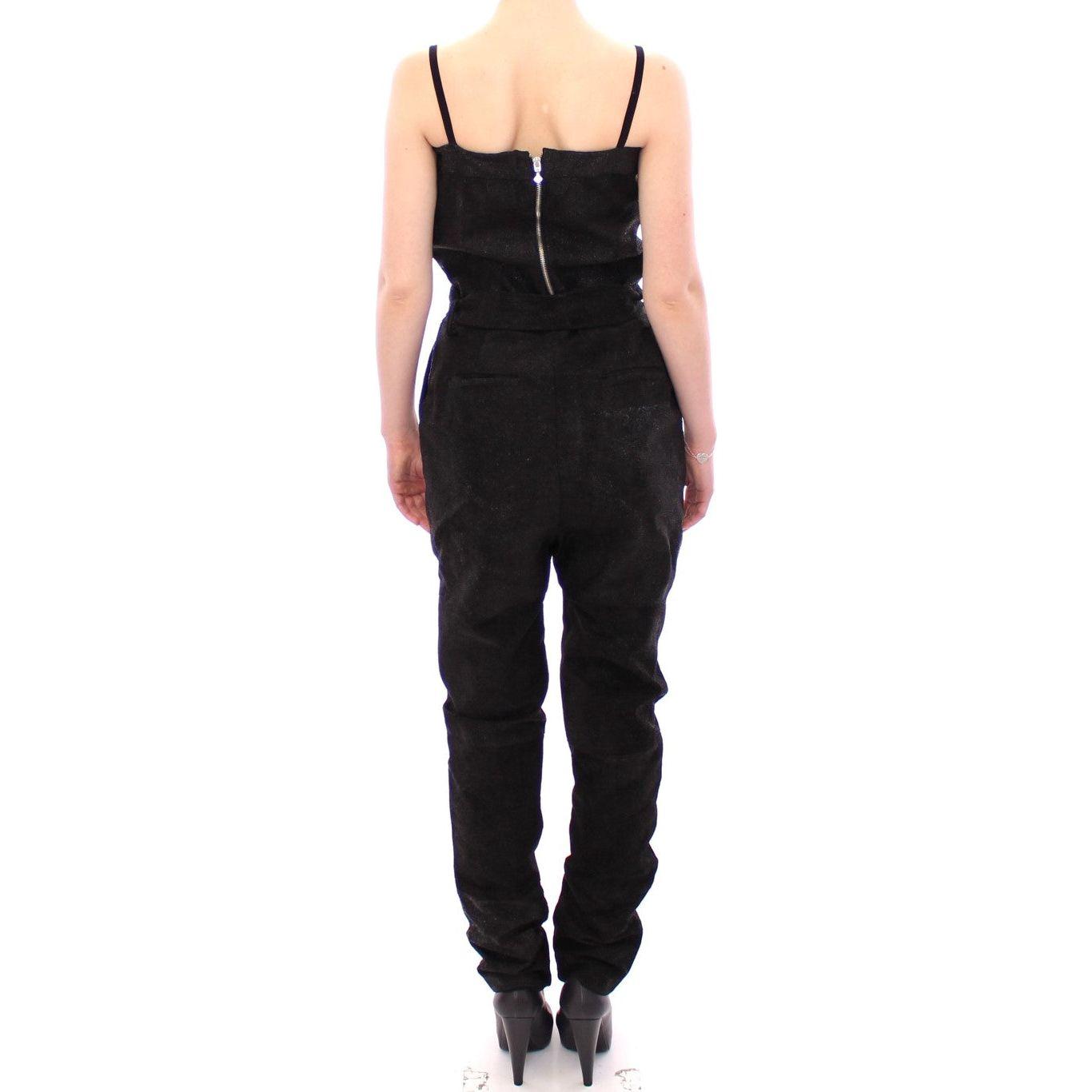 La Maison du Couturier Black Leather Jumpsuit