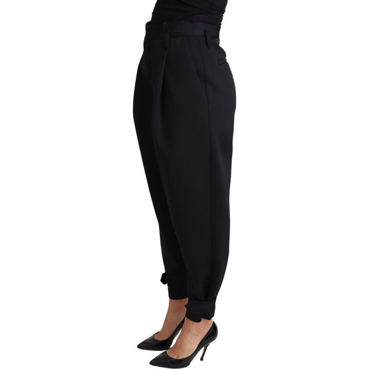 Dolce & Gabbana Black Cropped Dress High Waist Polyester Pants PAN71466-40