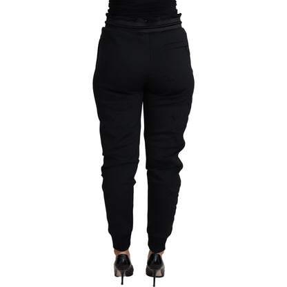 Dolce & Gabbana Black Polyester Neoprene Jogger Trouser Pants