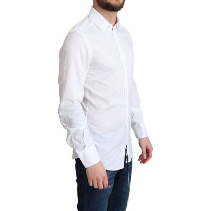 Dolce & Gabbana White Cotton Long Sleeves Formal Shirt