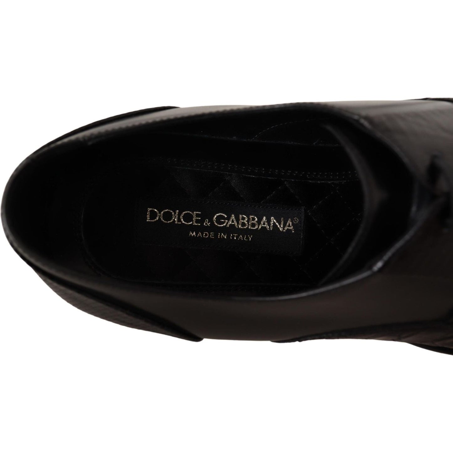 Dolce & Gabbana Black Leather Exotic Skins Formal Shoes
