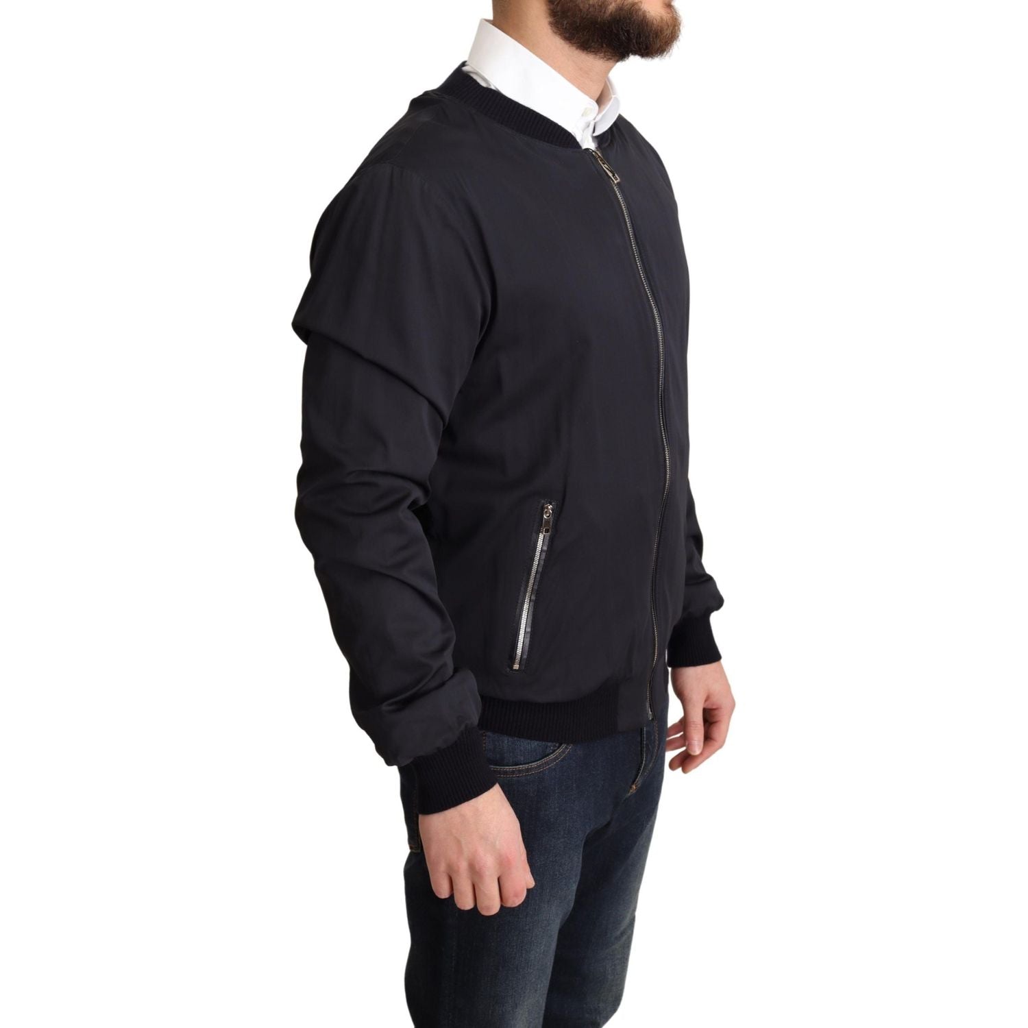 سترة بومبر أنيقة من مزيج الحرير من دولتشي آند غابانا