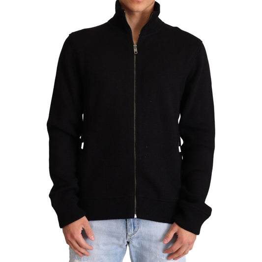 Dolce & Gabbana Black Cashmere Zipper Mens Sweater TSH6386-46
