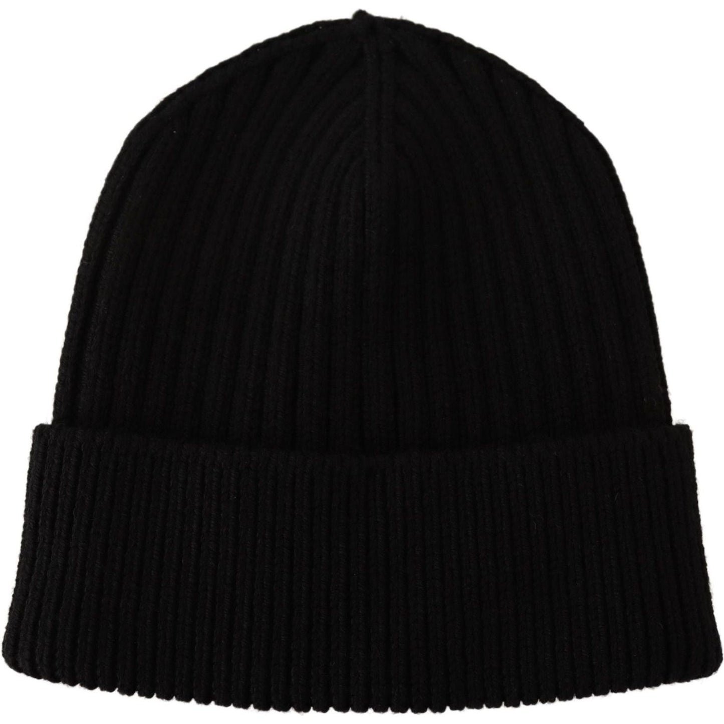 Dolce & Gabbana Black Wool Knit Women Winter Hat Beanie Hat