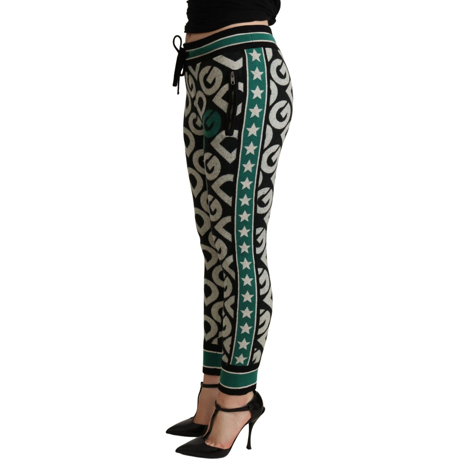 بنطال رياضي من مزيج الصوف المنقوش من Dolce &amp; Gabbana