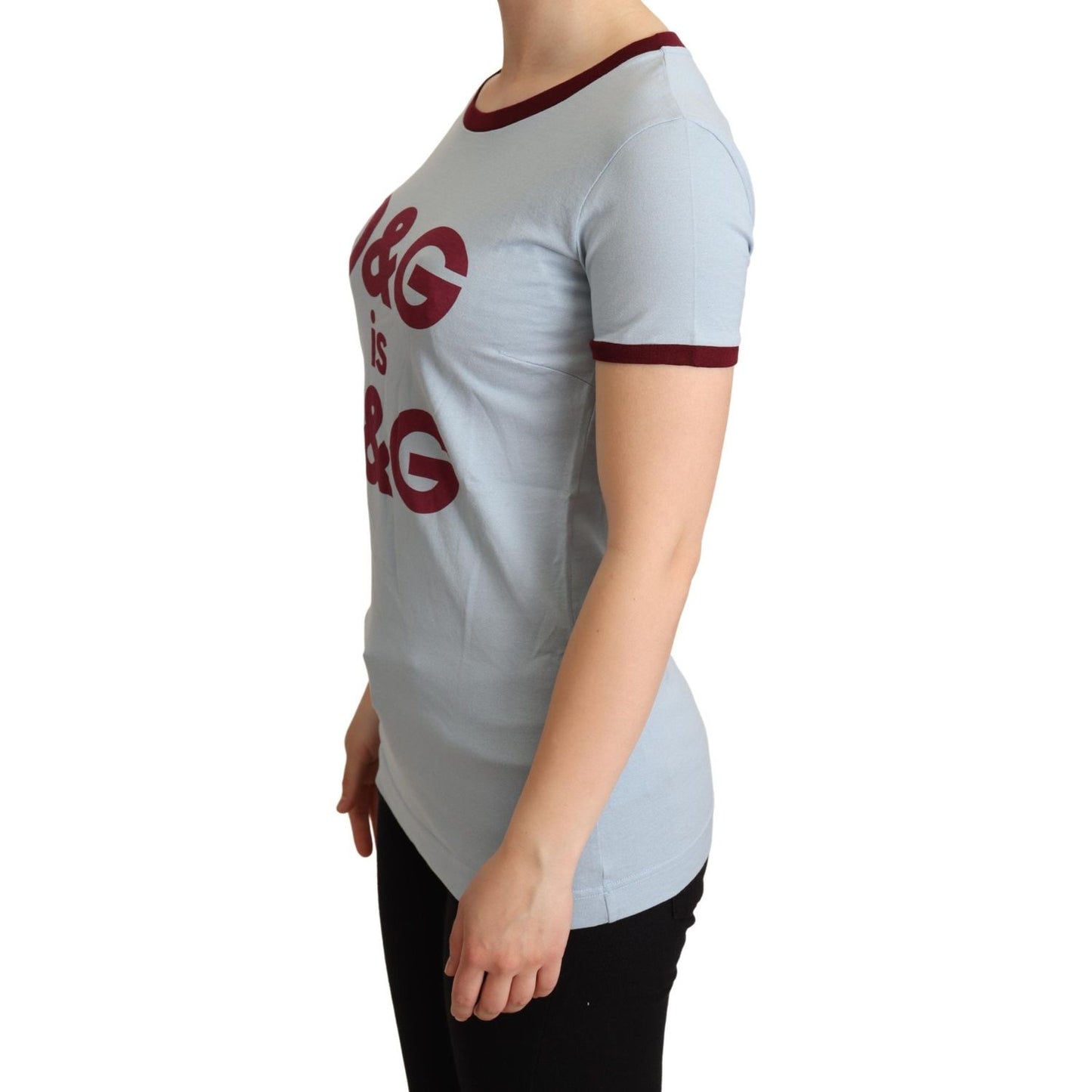 Dolce & Gabbana Blue Crewneck D&G Top T-shirt WOMAN T-SHIRTS