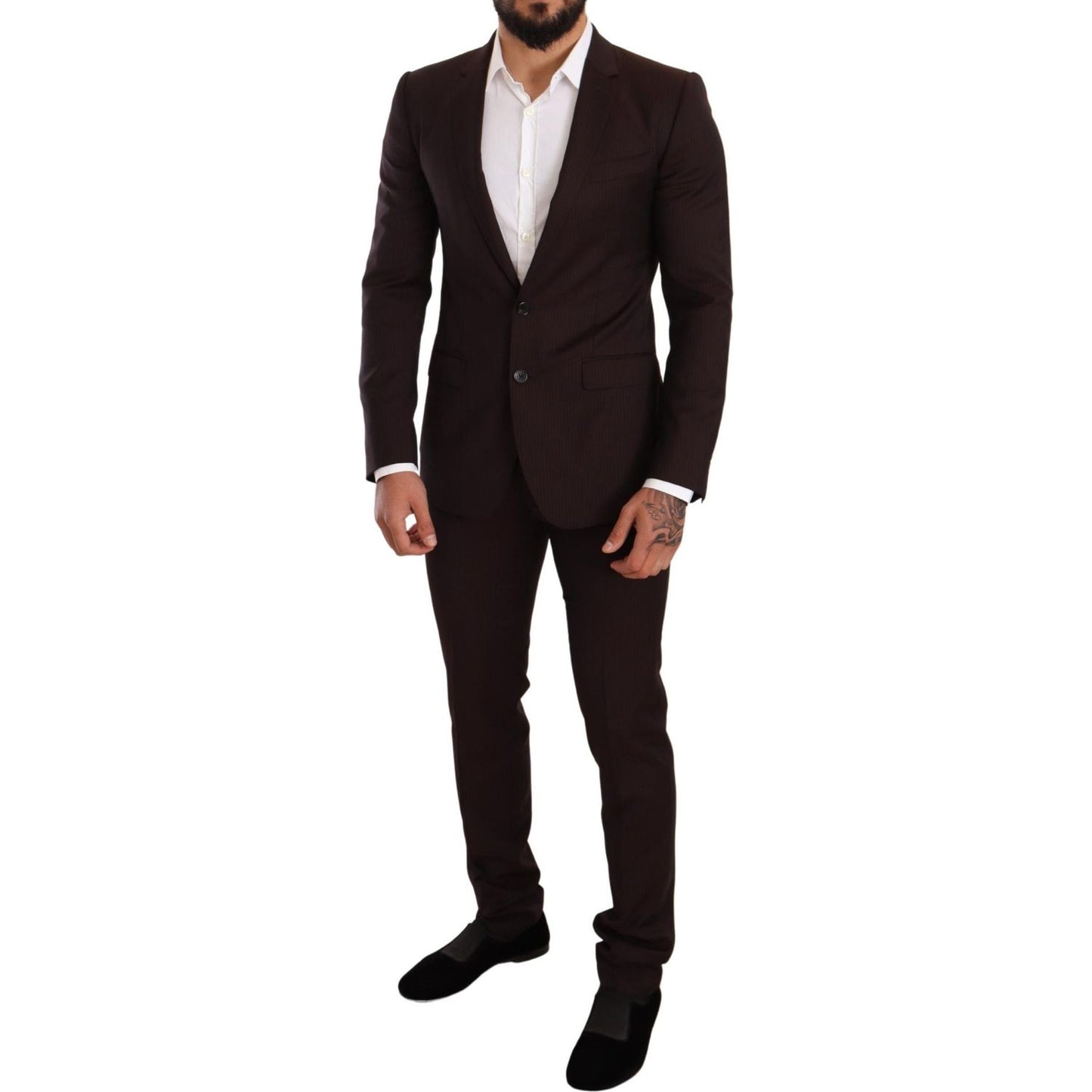 Dolce & Gabbana Bordeaux Wool MARTINI Slim Fit Suit Suit