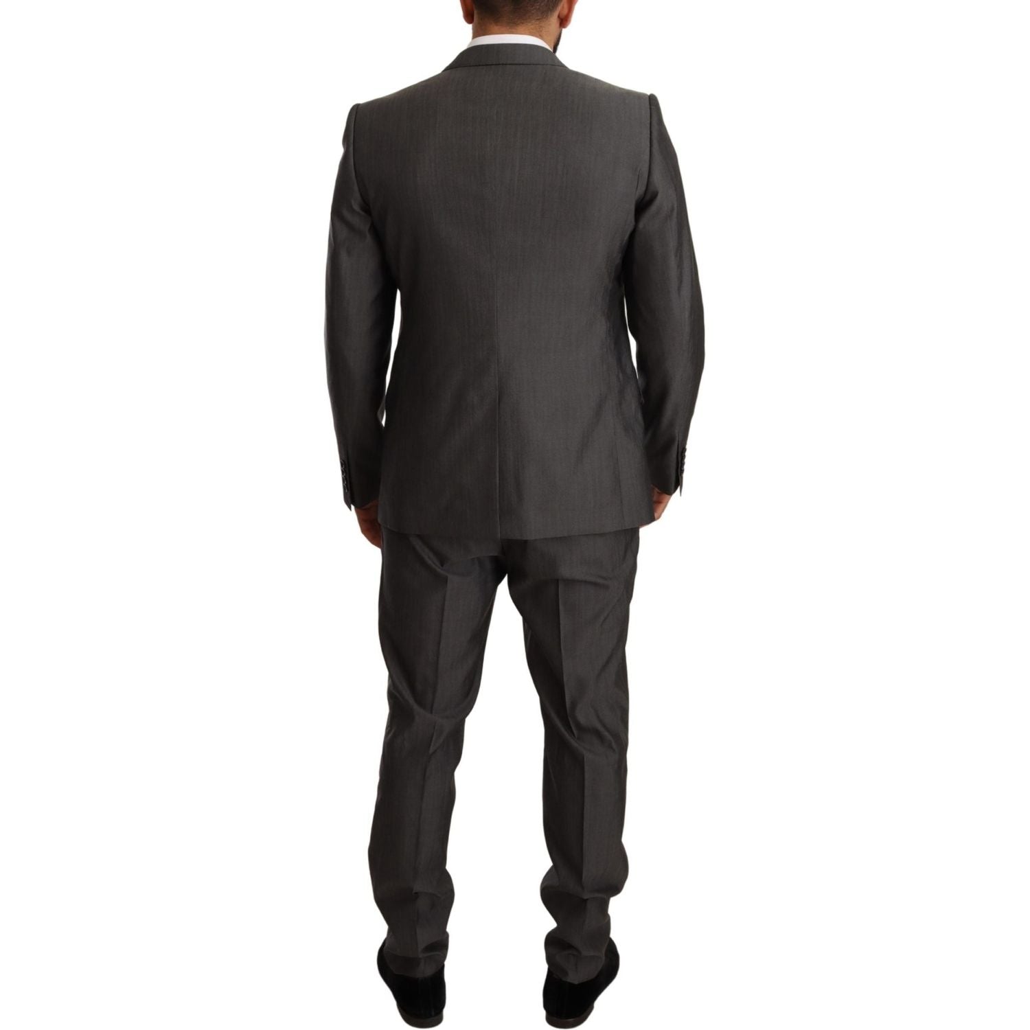 Dolce & Gabbana Gray Metallic MARTINI Slim Fit Set Suit