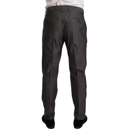 Dolce & Gabbana Gray Metallic MARTINI Slim Fit Set Suit Suit