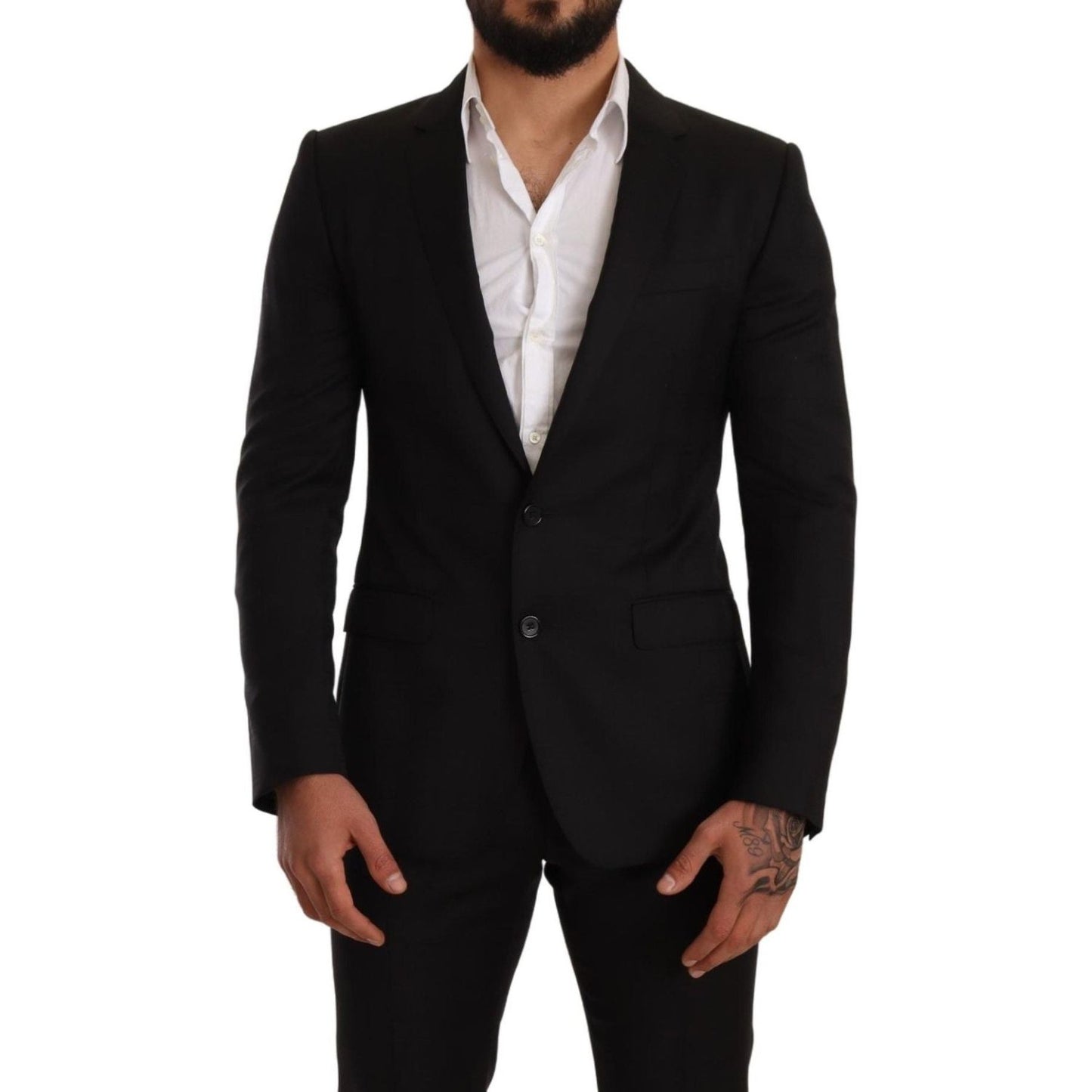 Dolce & Gabbana Black Check MARTINI SLIM FIT 2 Piece Suit Suit