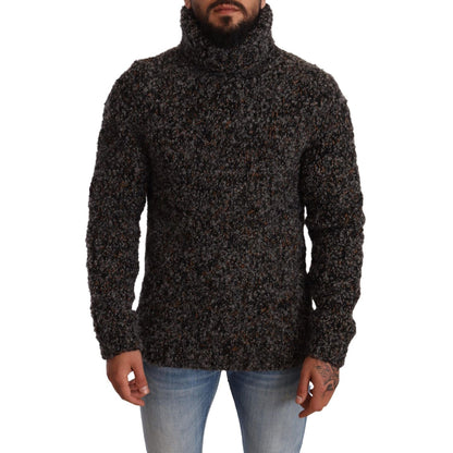 Dolce & Gabbana Gray Wool Blend Turtleneck Pullover Sweater