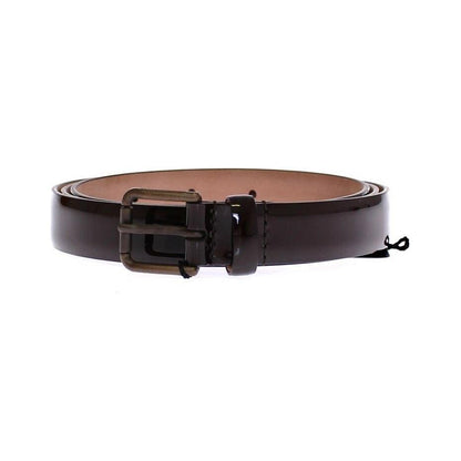 Dolce & Gabbana Brown Leather Logo Belt Cintura Belt WOMAN BELTS