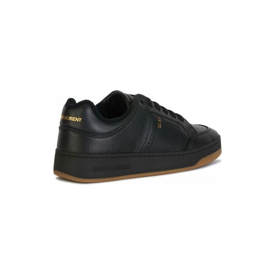 Saint Laurent Elegant Black Low-Top Leather Sneakers MAN SNEAKERS