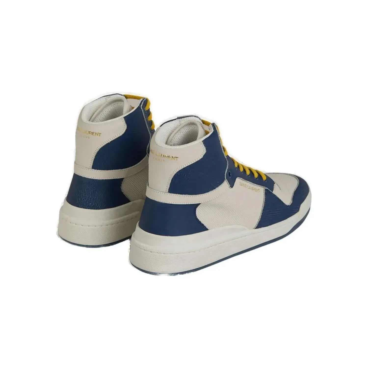 Saint Laurent Elevate Your Style with Mid-Top Blue Luxury Sneakers