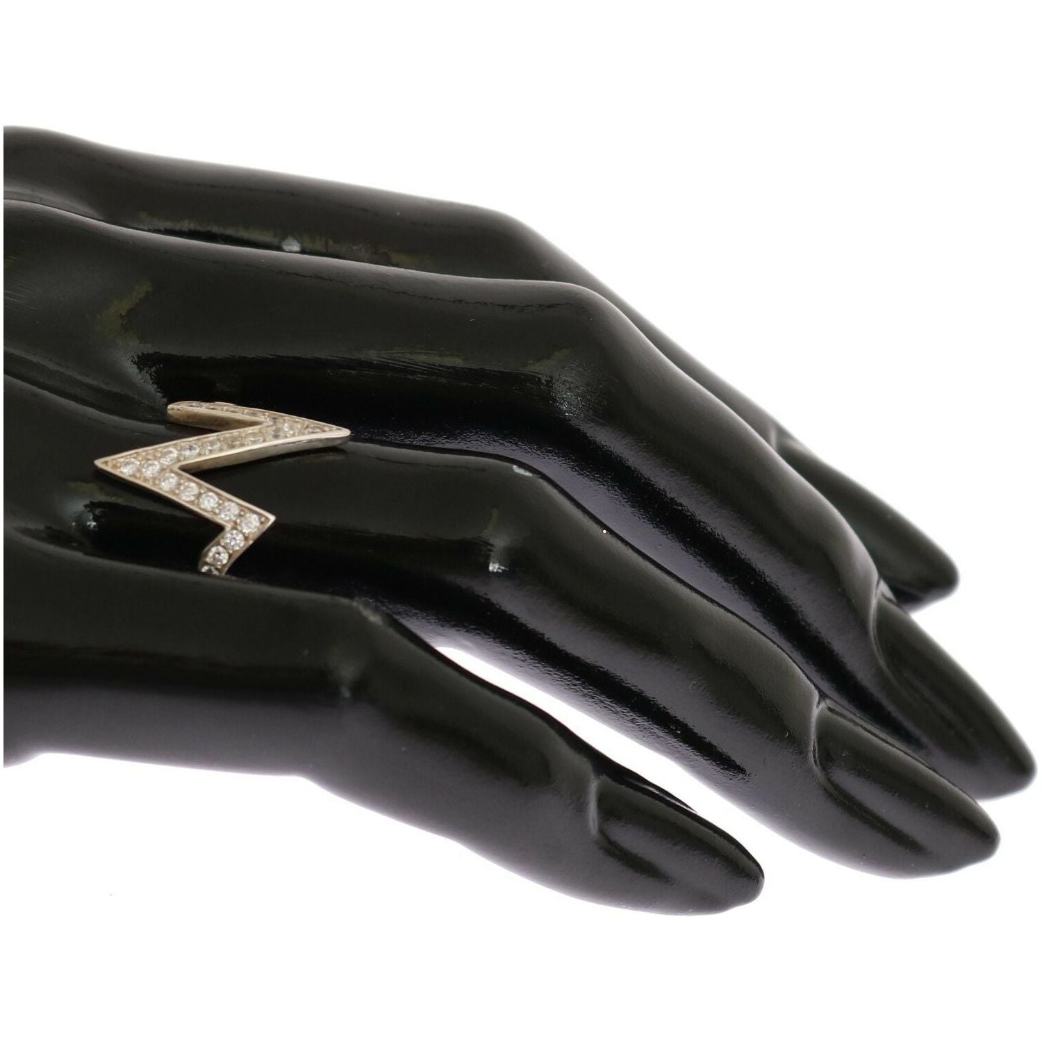 خاتم نيالايا الفضي اللامع المرصع بالكريستال