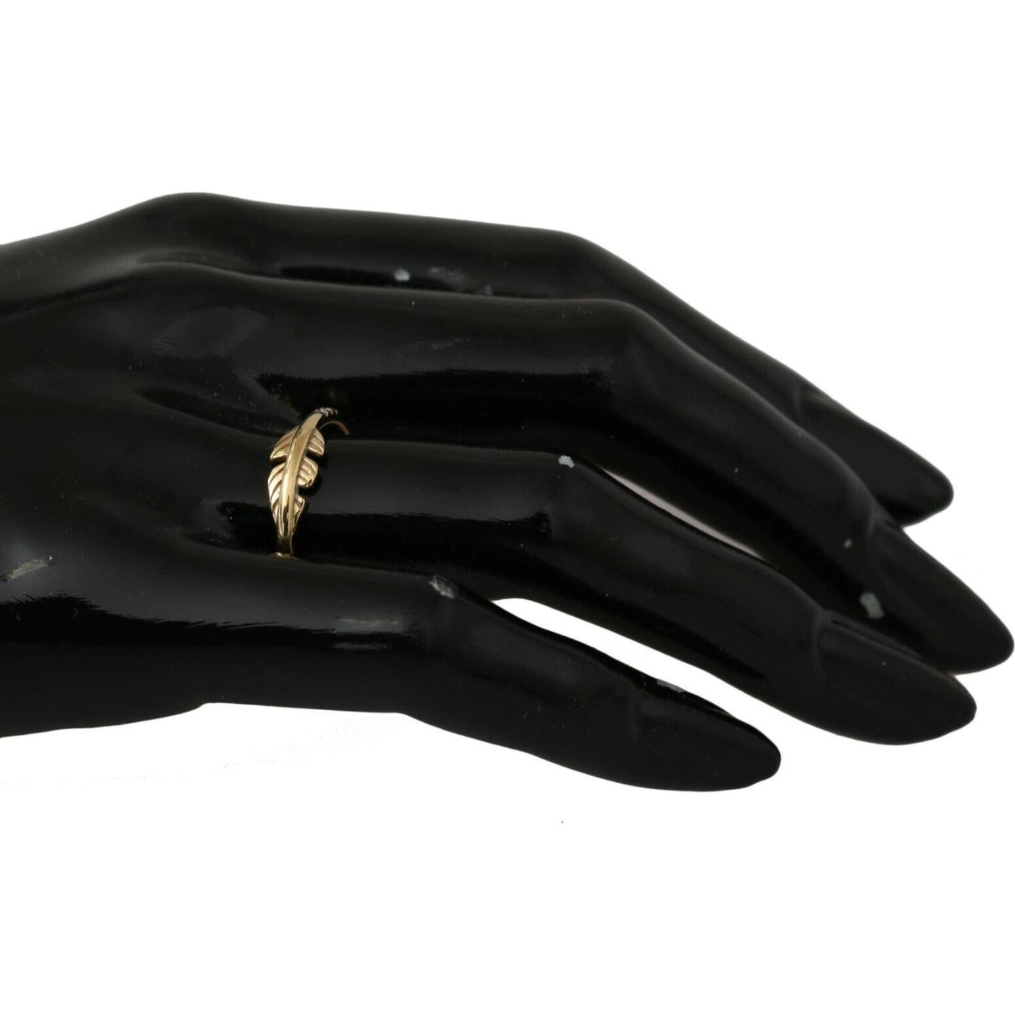 Nialaya Gold Feather Clear CZ 925 Silver Women Ring