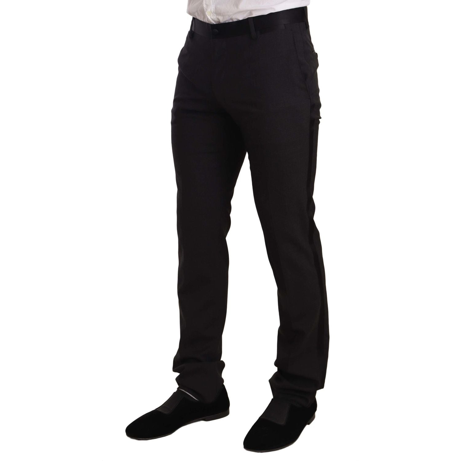 Dolce & Gabbana Blue Velvet Cotton Slim Fit Smoking Suit