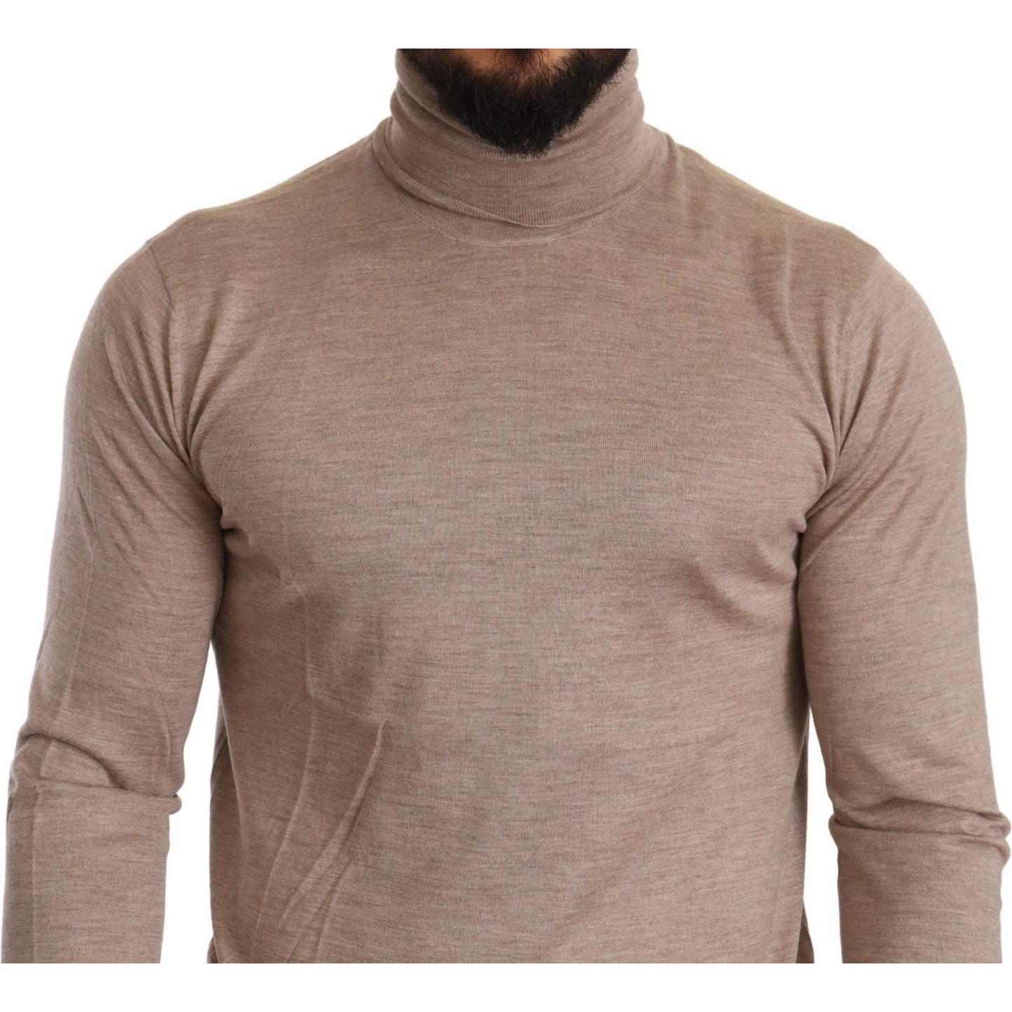 Dolce & Gabbana Beige Cashmere Turtleneck Pullover Sweater TSH6568 -50