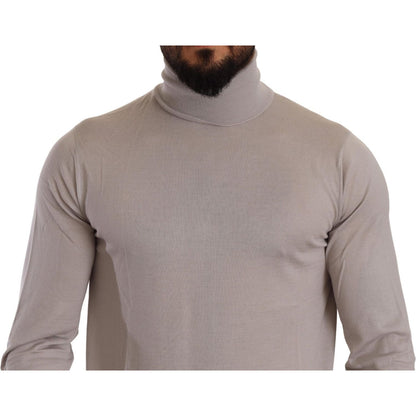 Dolce & Gabbana Gray Cashmere Turtleneck Pullover Sweater