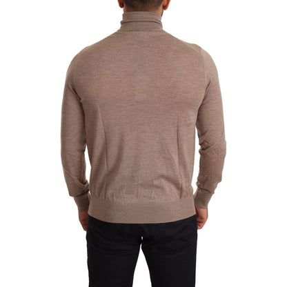 Dolce & Gabbana Brown Cashmere Turtleneck Pullover Sweater