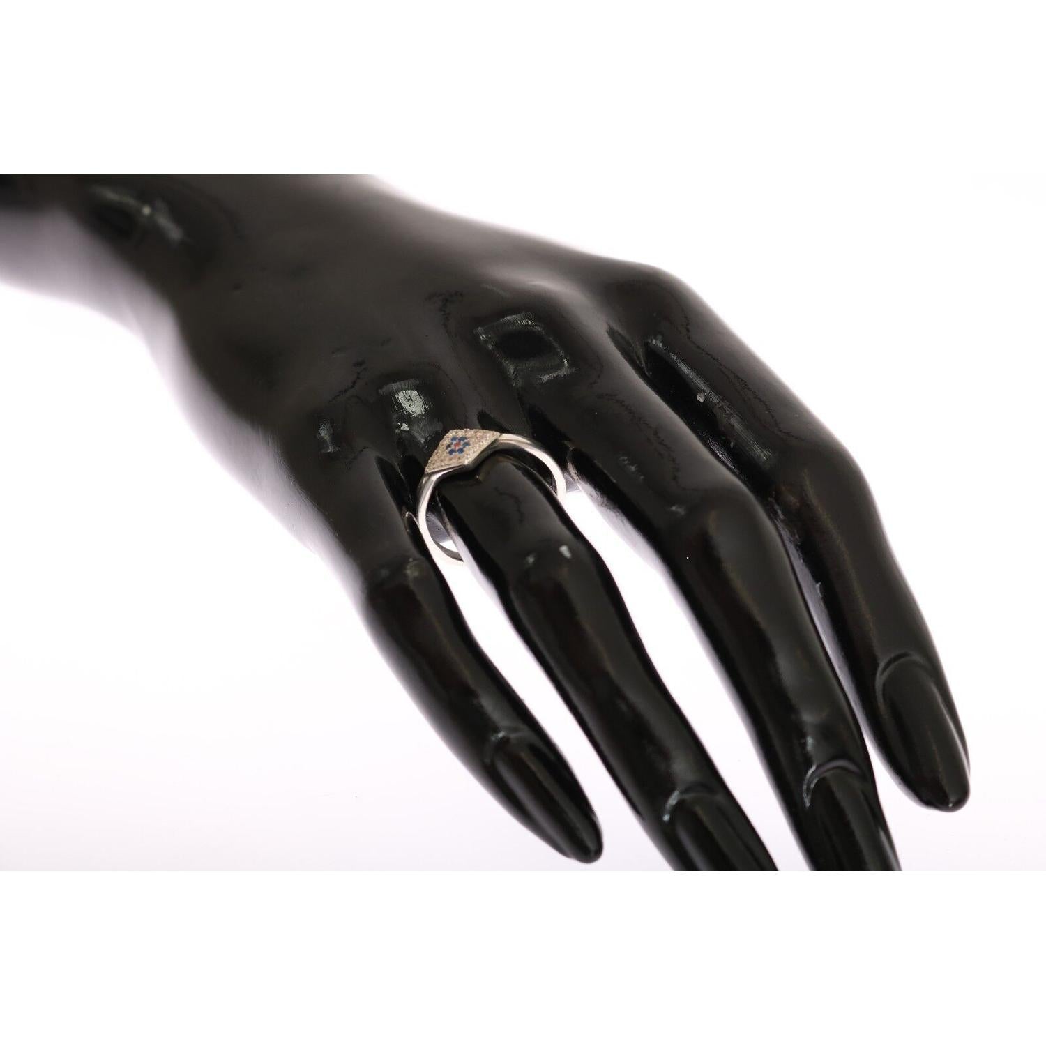 خاتم نيالايا الأنيق المصنوع من الفضة المرصع بالكريستال