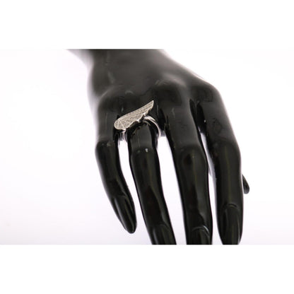 Nialaya Silver Womens Wing Clear CZ 925 Silver Ring Ring