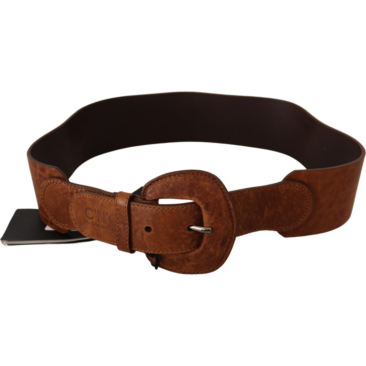 Costume National Brown Leather Fashion Waist Buckle Belt